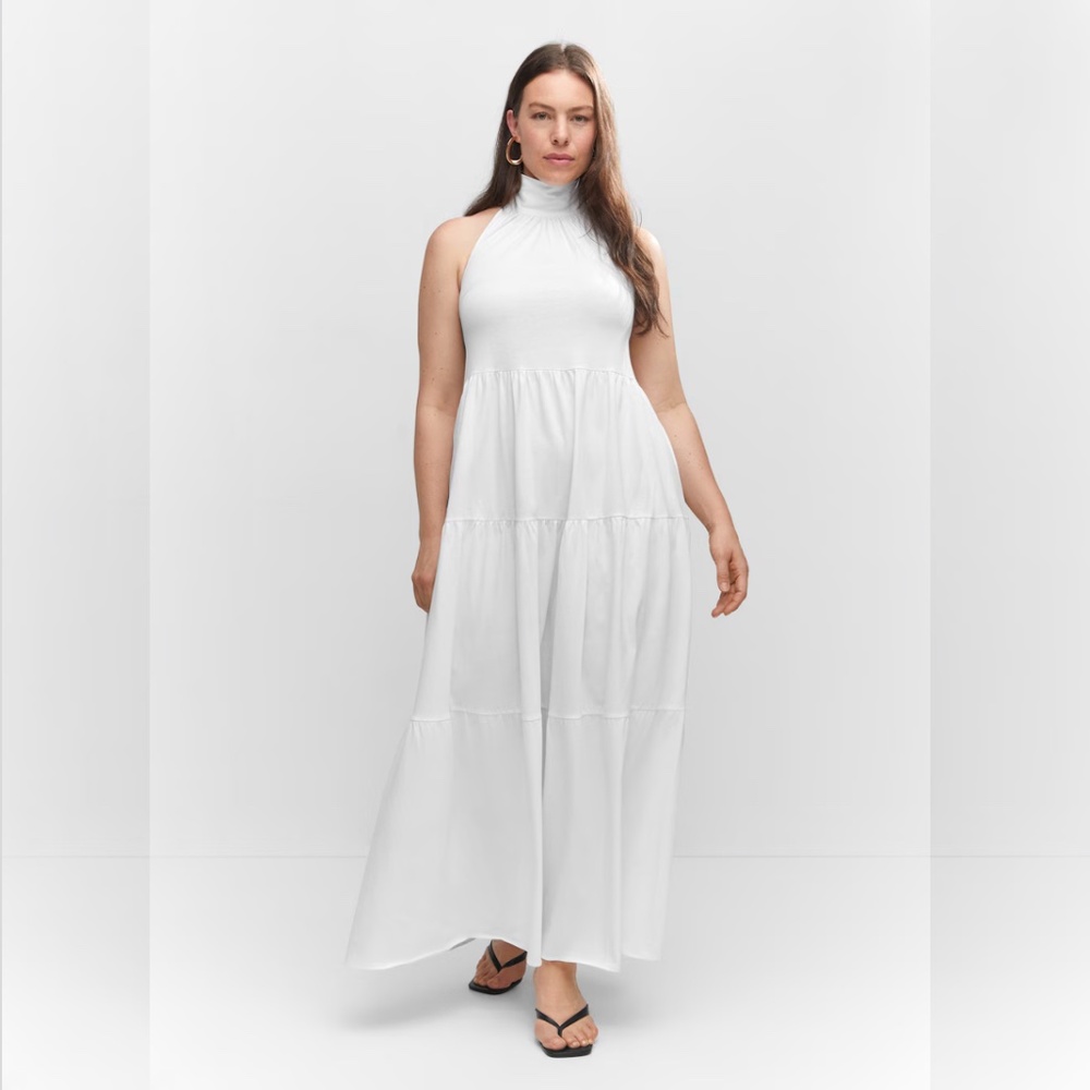 MANGO HALTER-NECK OPEN-BACK DRESS